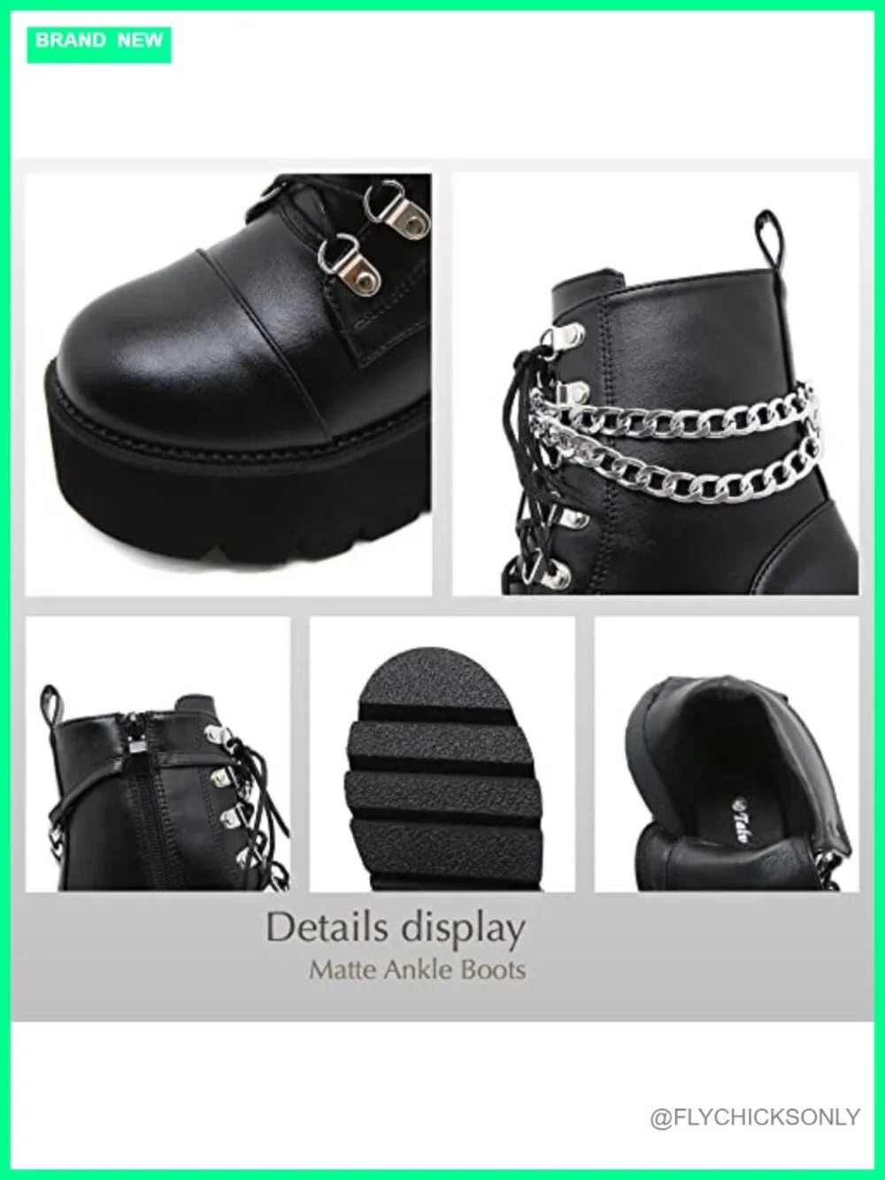 Women's Platform Ankle Boots Round Toe Chunky Heel Lace Up Combat Booties